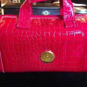 Joy Mangano faux leather makeup case